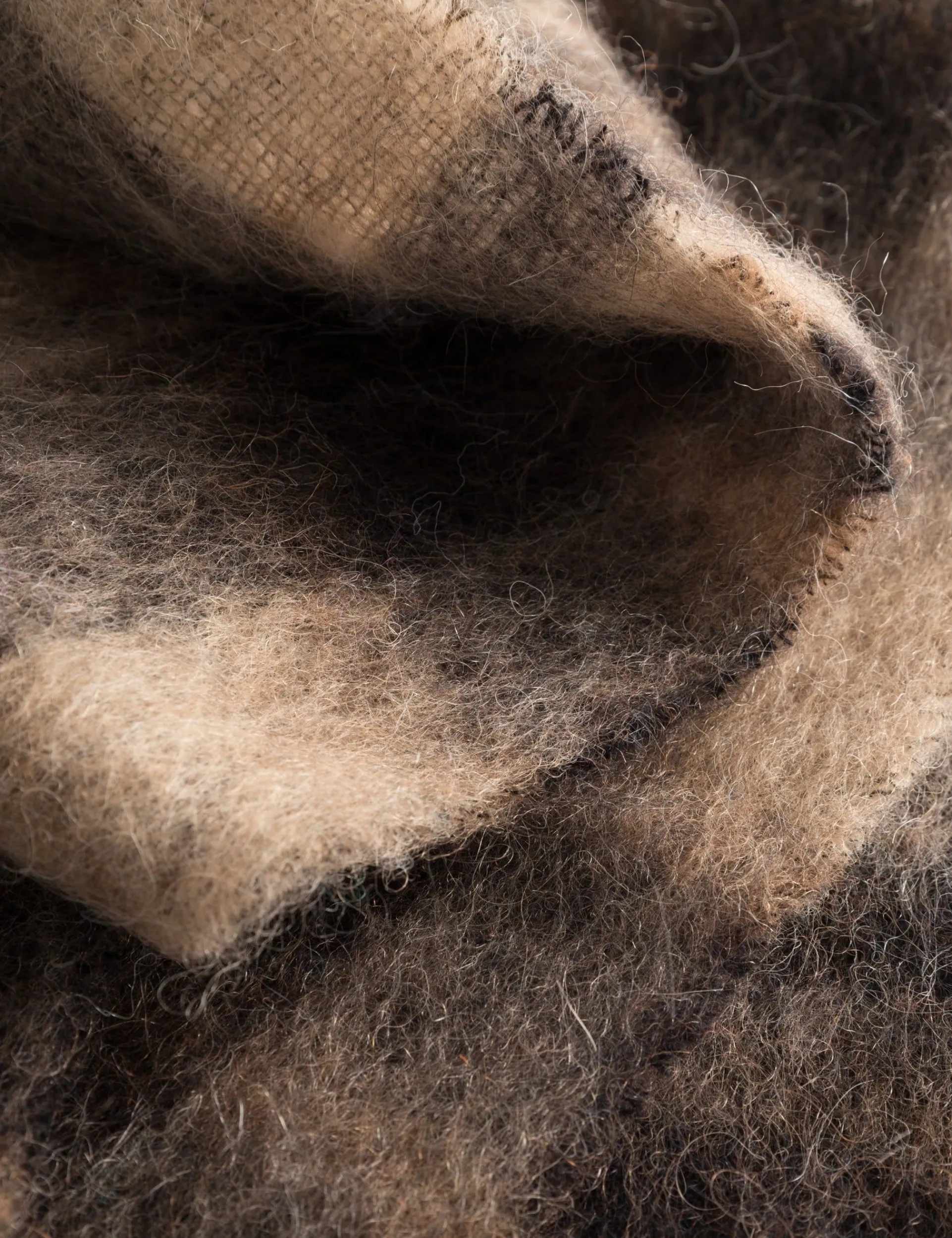 Men Forét Accessories-Airy Wool Scarf-Brown Check