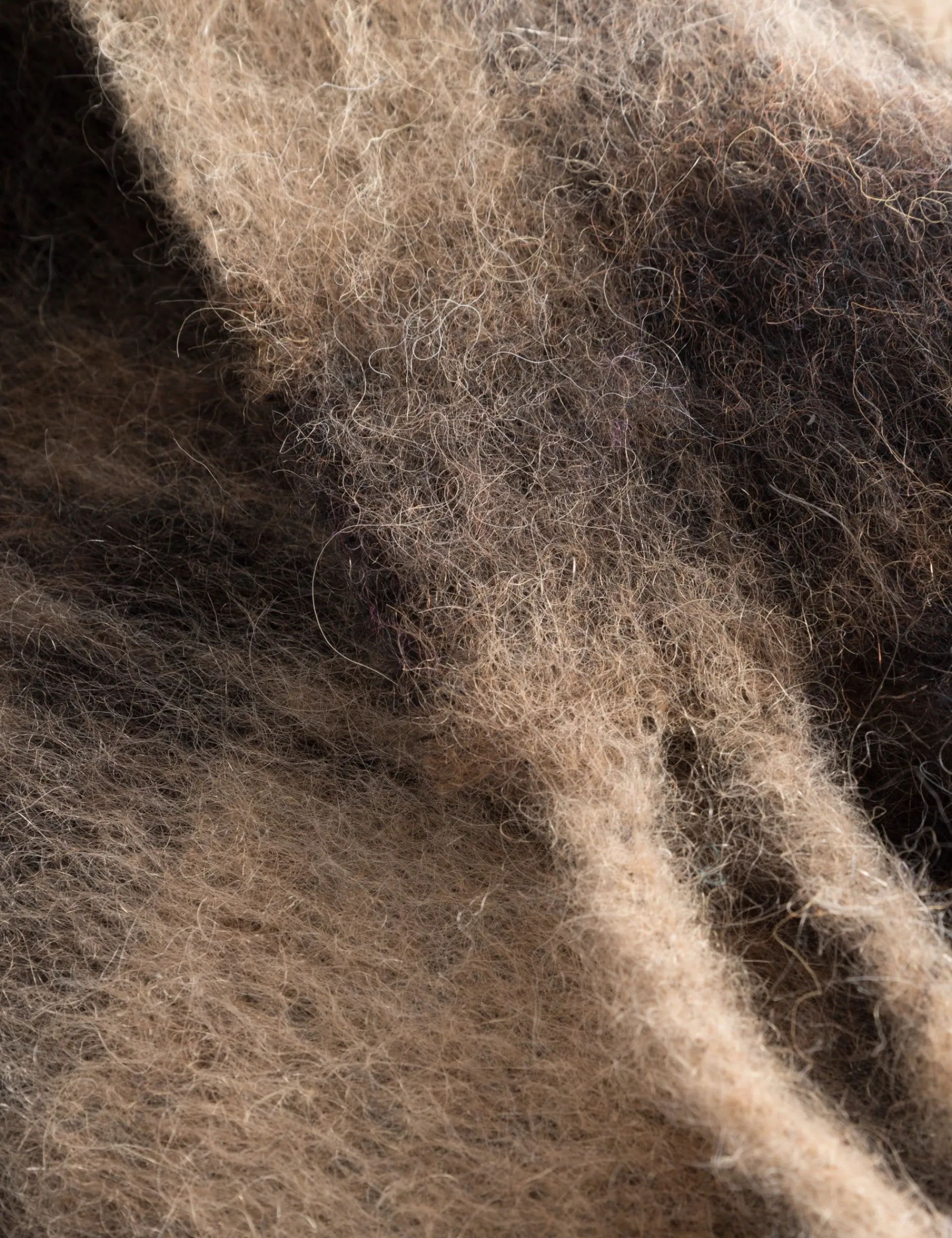 Men Forét Accessories-Airy Wool Scarf-Brown Check