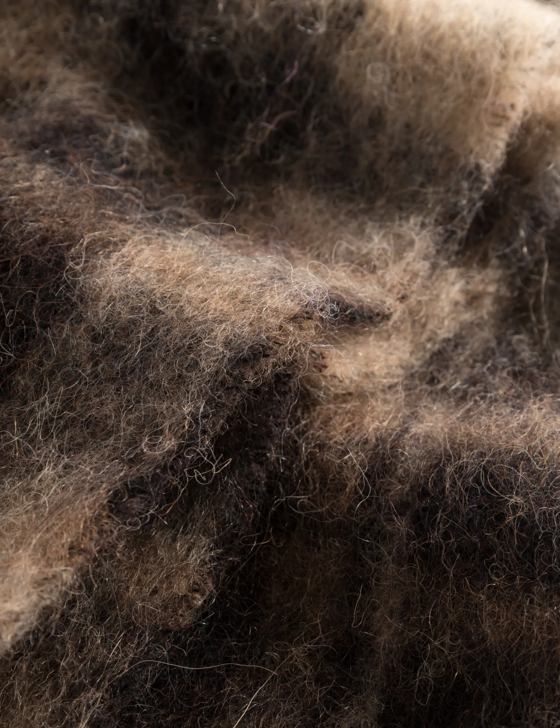 Men Forét Accessories-Airy Wool Scarf-Brown Check