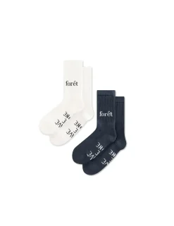 Forét Goods-Alone Socks 2-Pack-Navy/Cloud