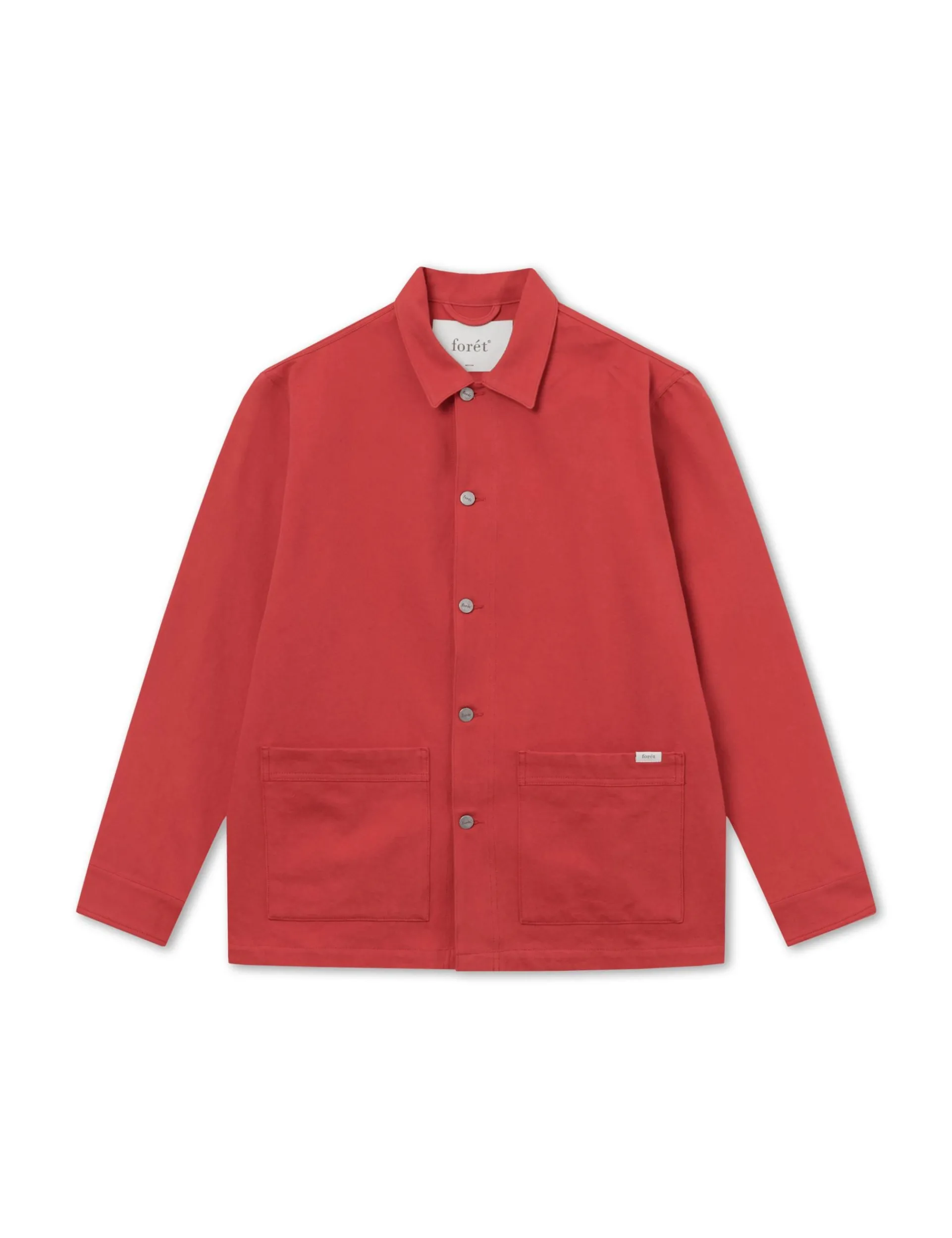 Men Forét Overshirts-Angler Club Overshirt-Agari Red