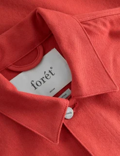 Men Forét Overshirts-Angler Club Overshirt-Agari Red