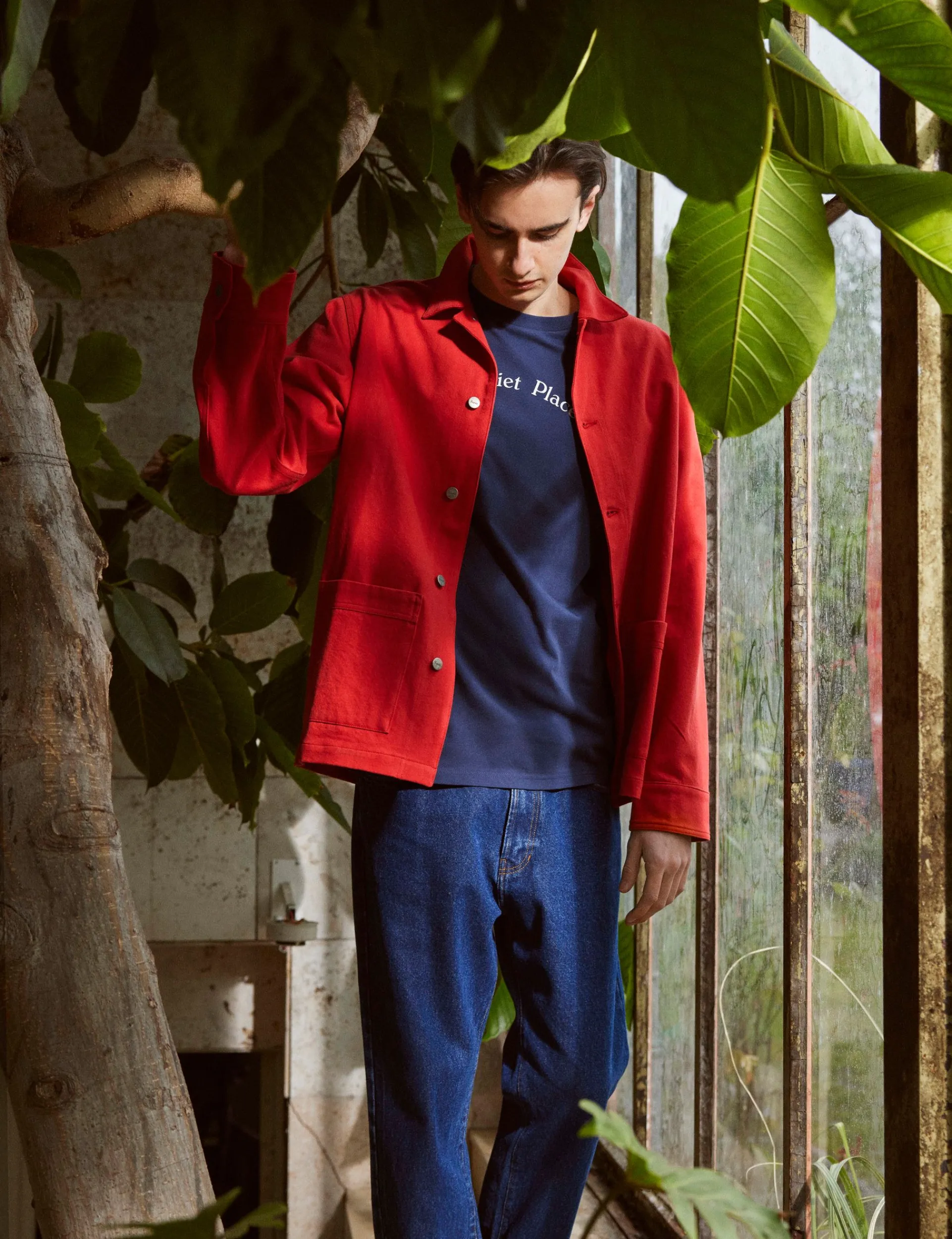 Men Forét Overshirts-Angler Club Overshirt-Agari Red