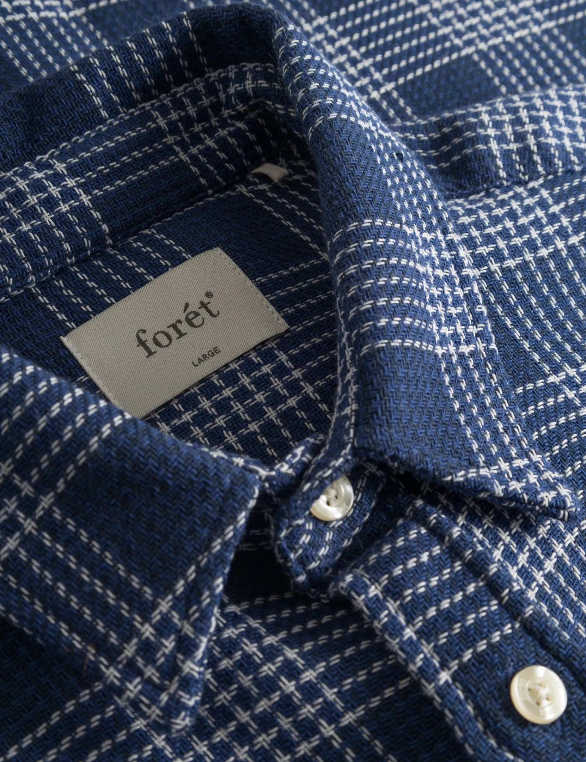 Men Forét Shirts-Arctic Check Shirt-Navy