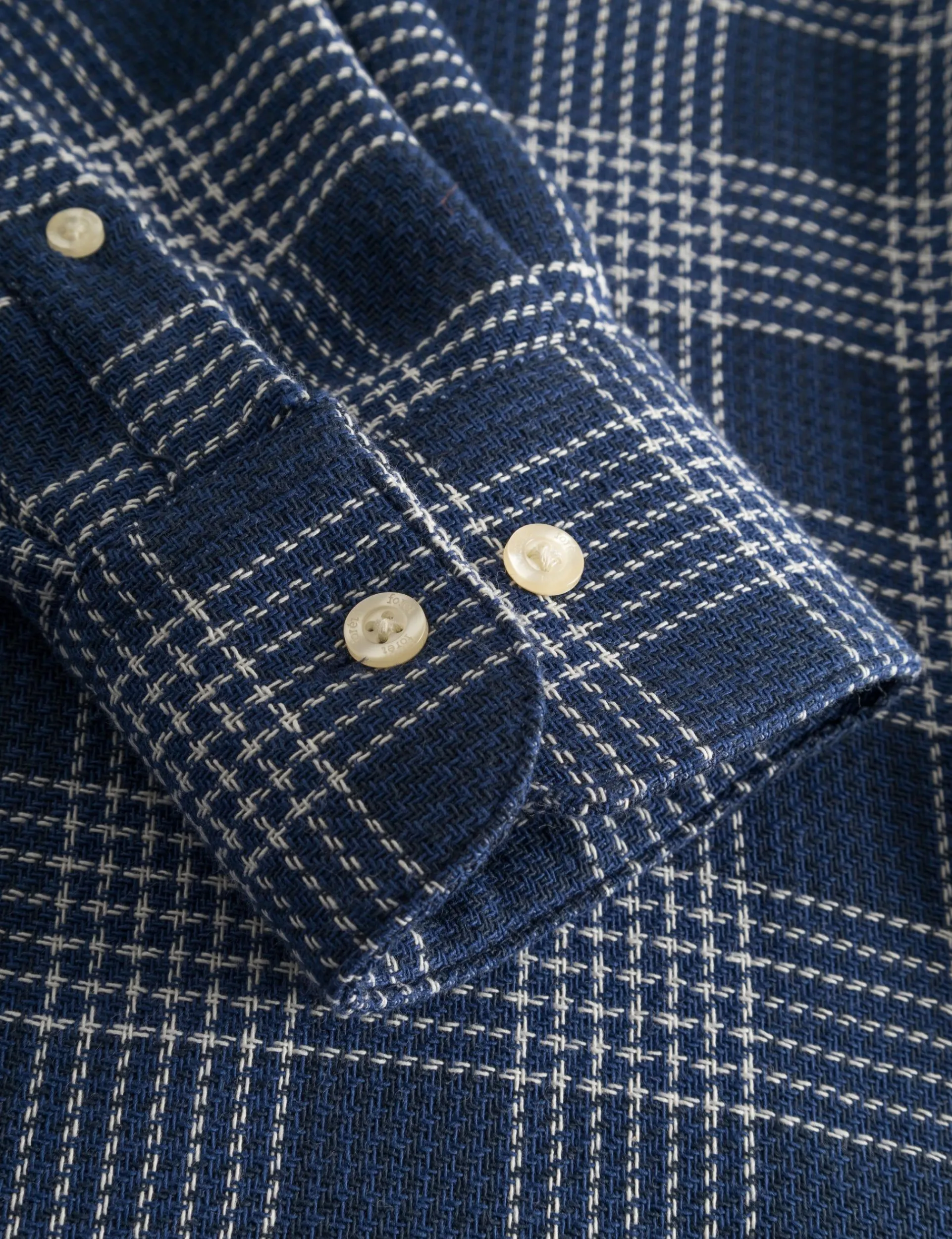 Men Forét Shirts-Arctic Check Shirt-Navy
