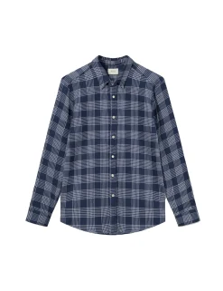 Men Forét Overshirts-Arctic Check Shirt-Navy