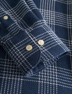 Men Forét Overshirts-Arctic Check Shirt-Navy