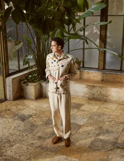 Men Forét Pants-Arise Twill Pants-Undyed