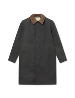 Men Forét Jackets-Arrive Oilskin Coat-Charcoal