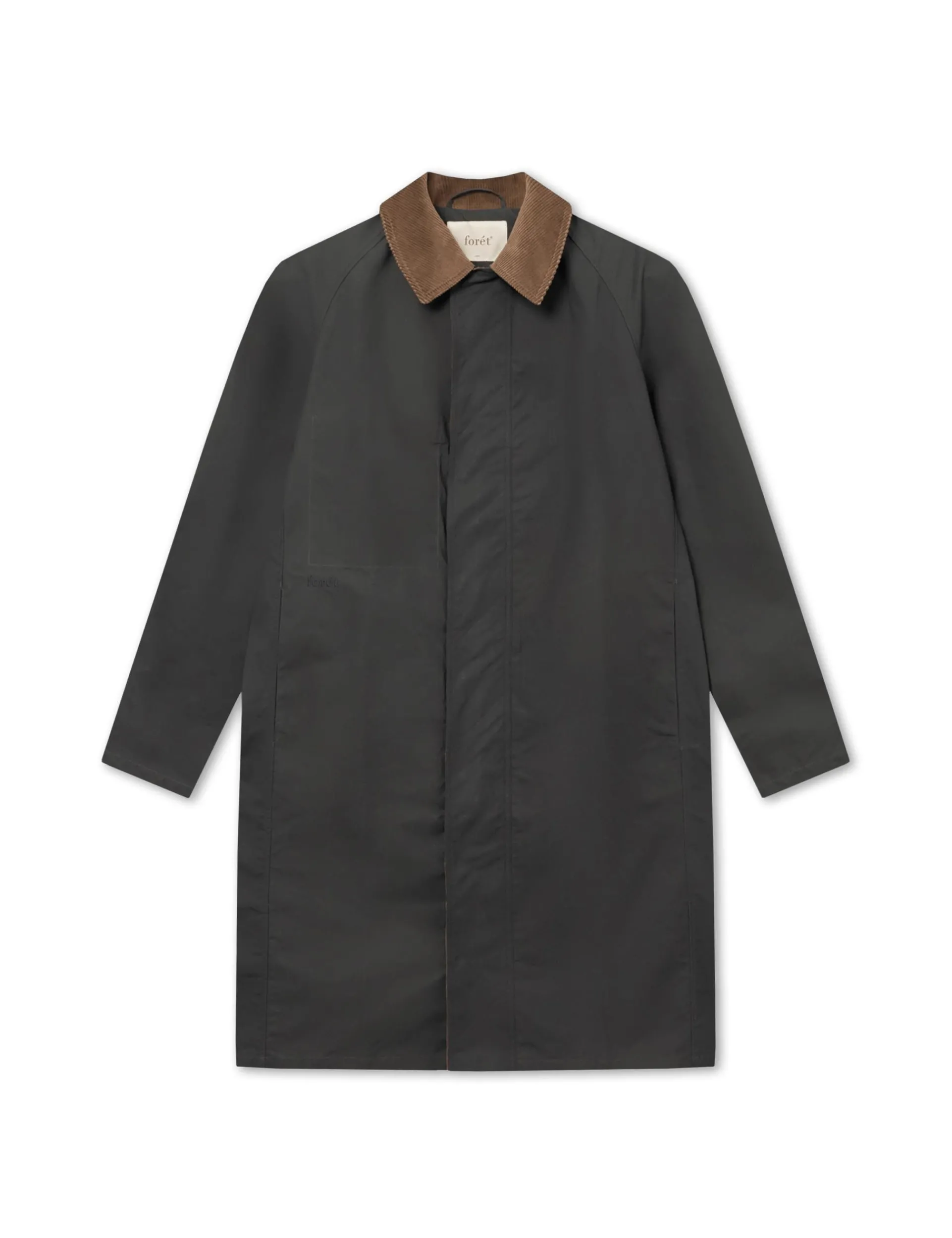 Men Forét Jackets-Arrive Oilskin Coat-Charcoal