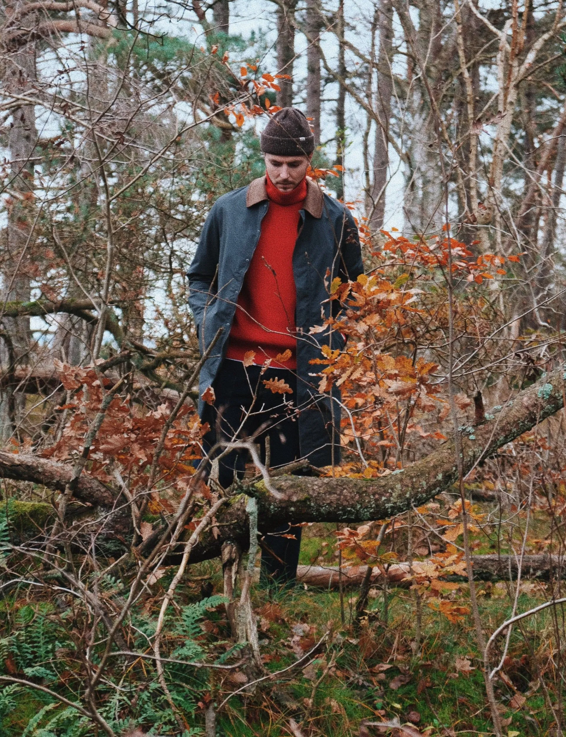 Men Forét Jackets-Arrive Oilskin Coat-Charcoal
