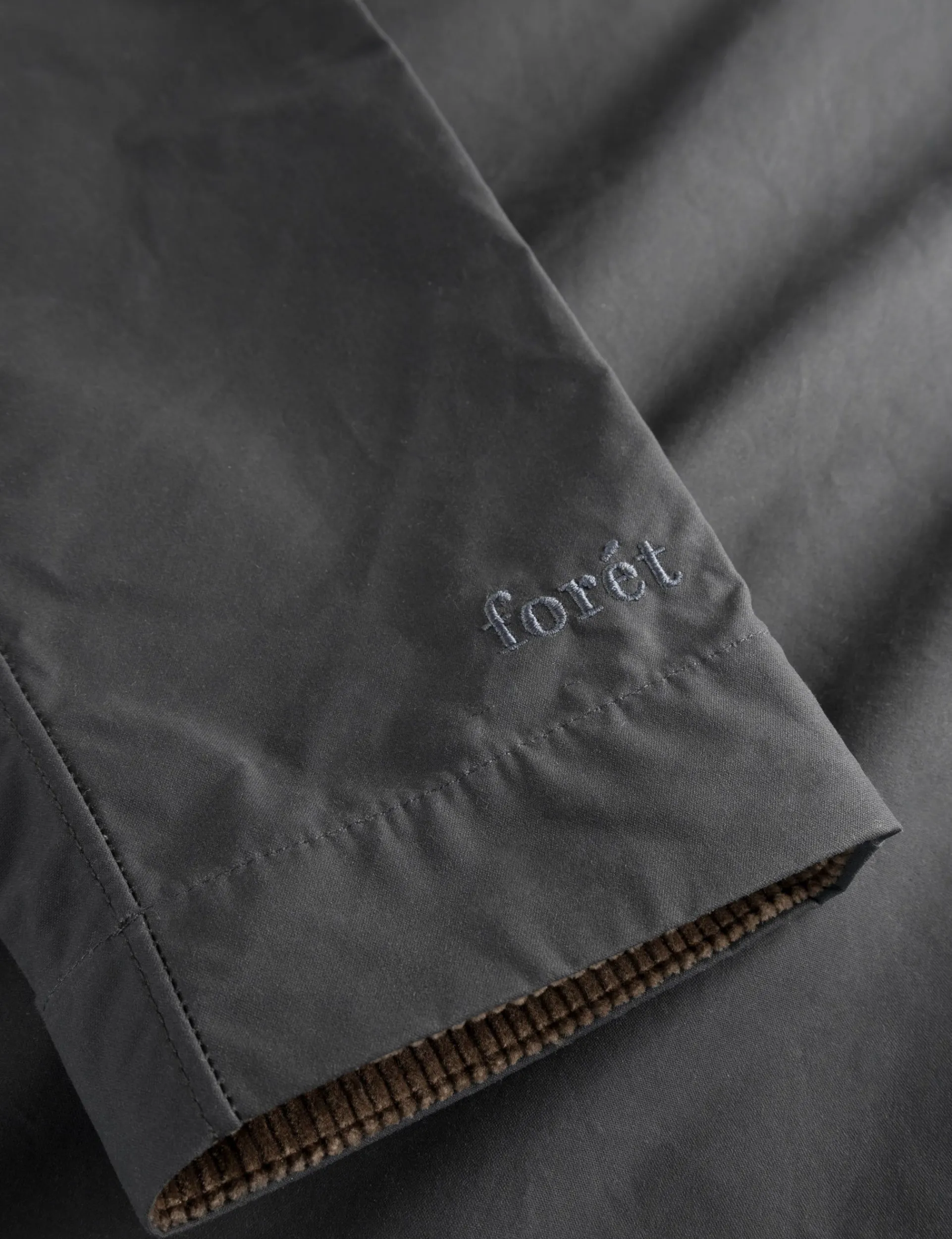 Men Forét Jackets-Arrive Oilskin Coat-Charcoal