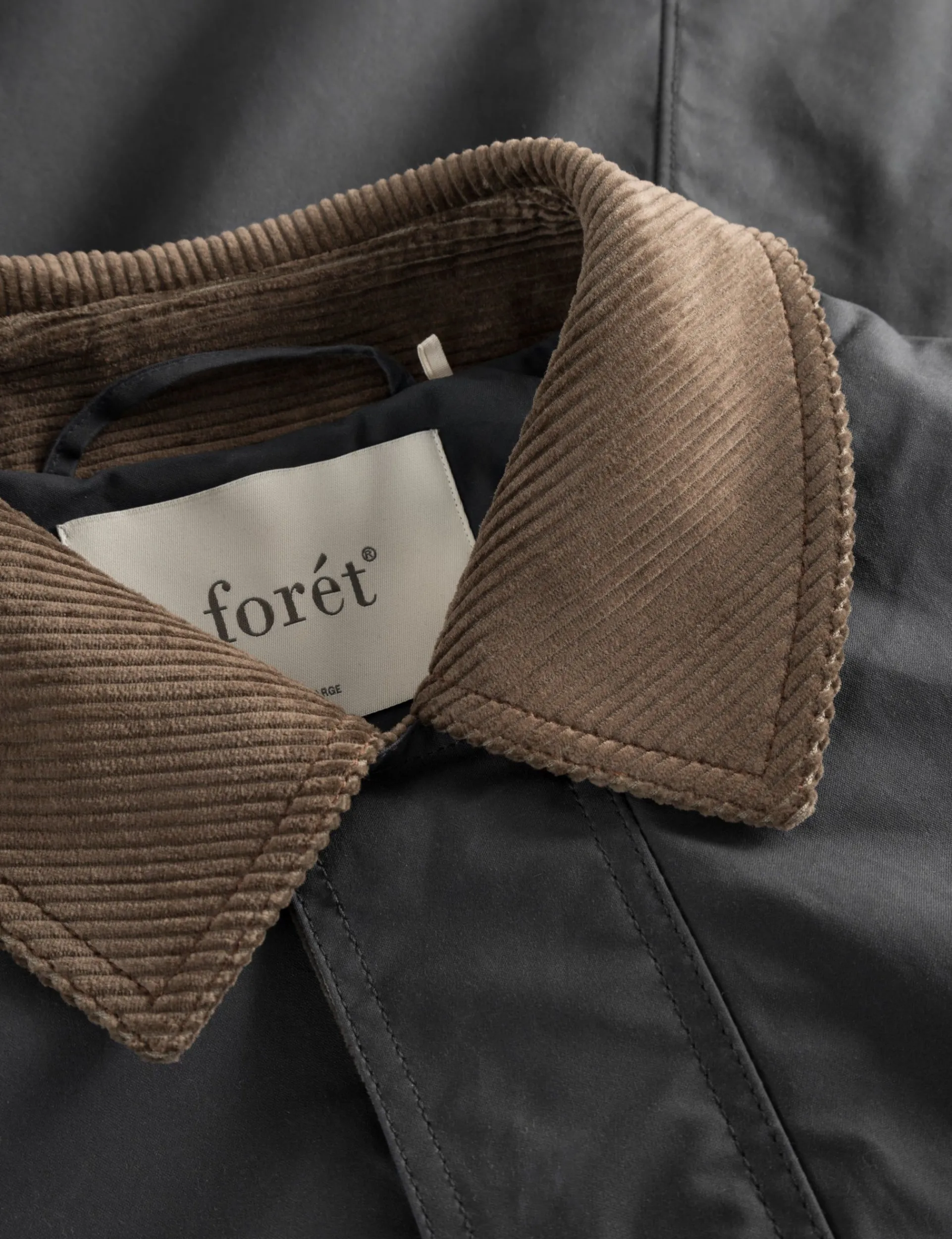 Men Forét Jackets-Arrive Oilskin Coat-Charcoal