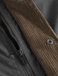 Men Forét Jackets-Arrive Oilskin Coat-Charcoal