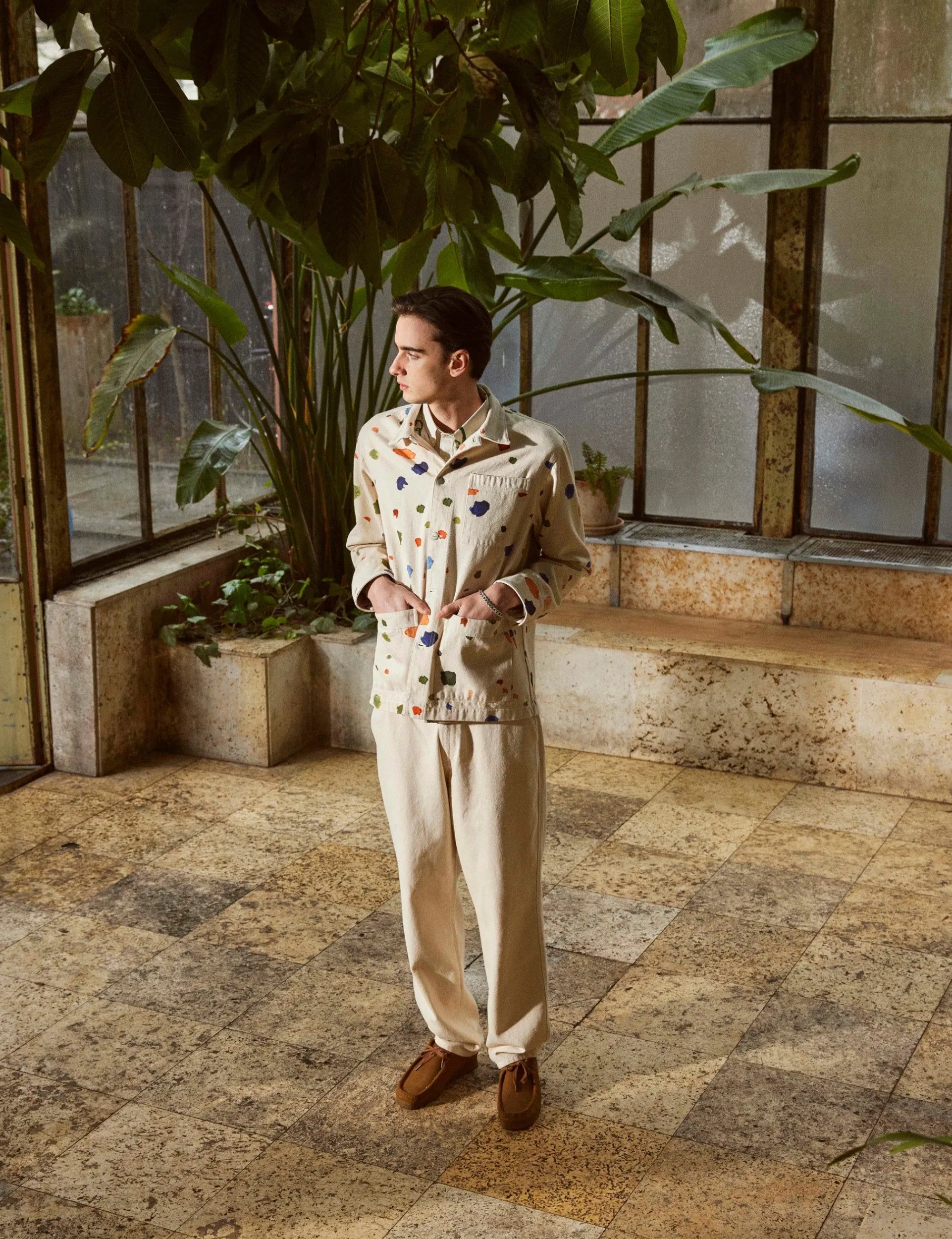 Men Forét Overshirts-Artwork Overshirt-Undyed