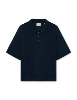 Men Forét Knitwear-Astern Short Sleeve-Navy