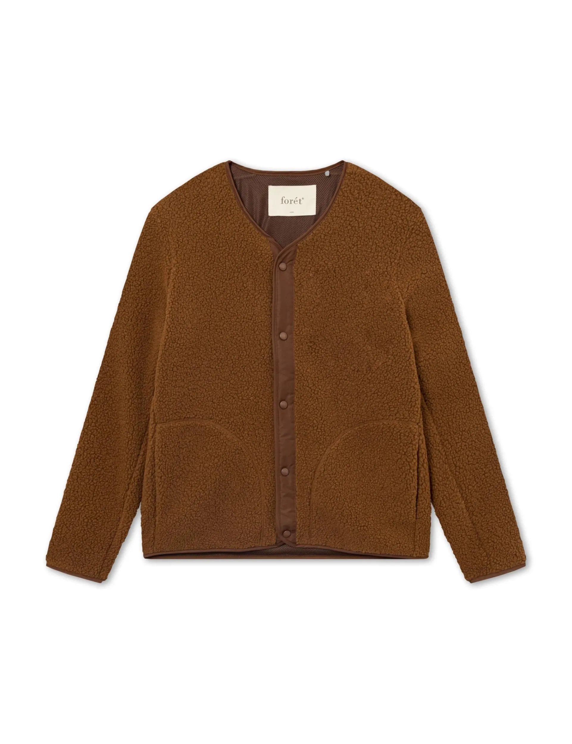 Men Forét Jackets-Aura Sherpa Fleece Jacket-Brown