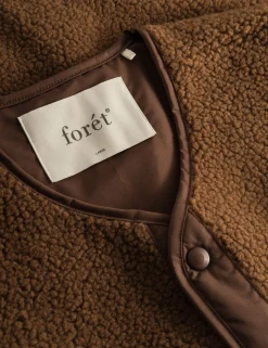 Men Forét Vests-Aura Sherpa Fleece Vest-Brown
