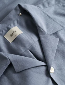 Men Forét Shirts-Basin Ss Shirt-Vintage Blue