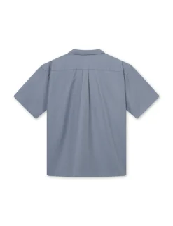 Men Forét Shirts-Basin Ss Shirt-Vintage Blue
