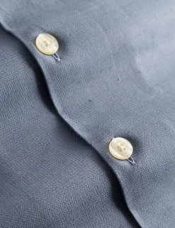 Men Forét Shirts-Basin Ss Shirt-Vintage Blue