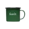 Men Forét Accessories-Bean Enamel Mug-Dark Green