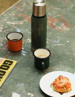 Men Forét Outdoor Goods-Bean Enamel Mug-Dark Green