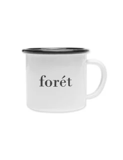 Men Forét Accessories-Bean Enamel Mug-White