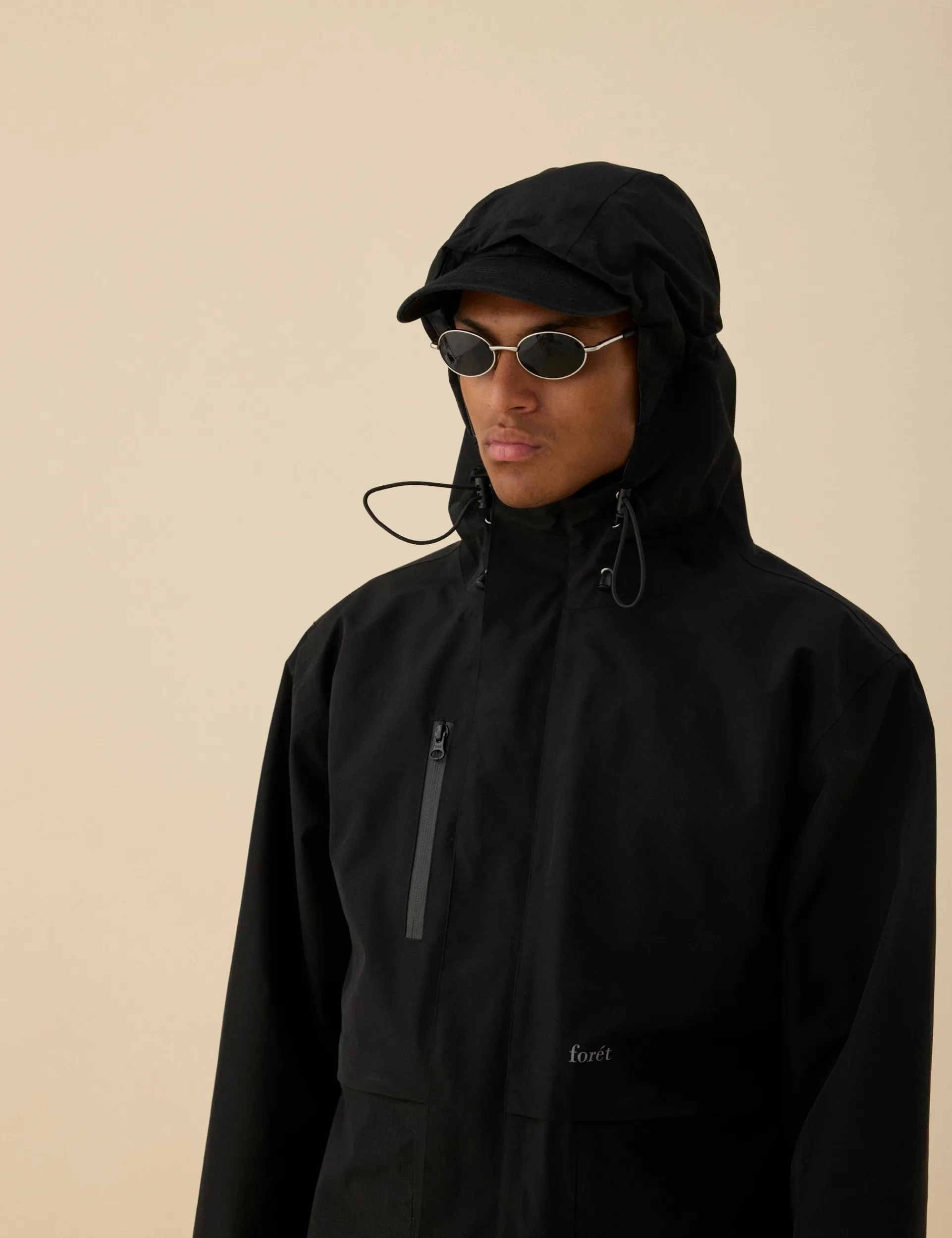 Men Forét Jackets-Blade Shell Jacket-Black