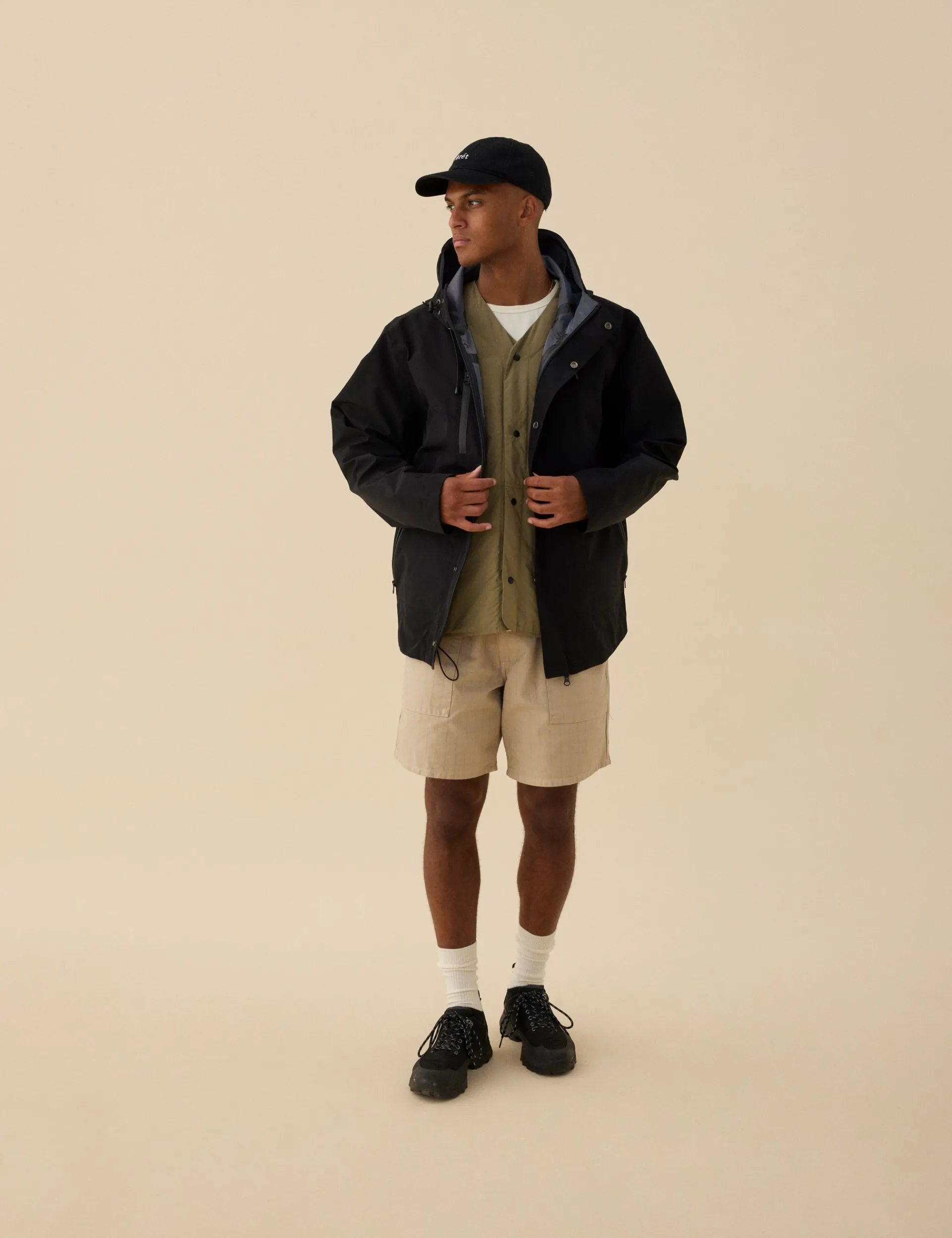 Men Forét Jackets-Blade Shell Jacket-Black