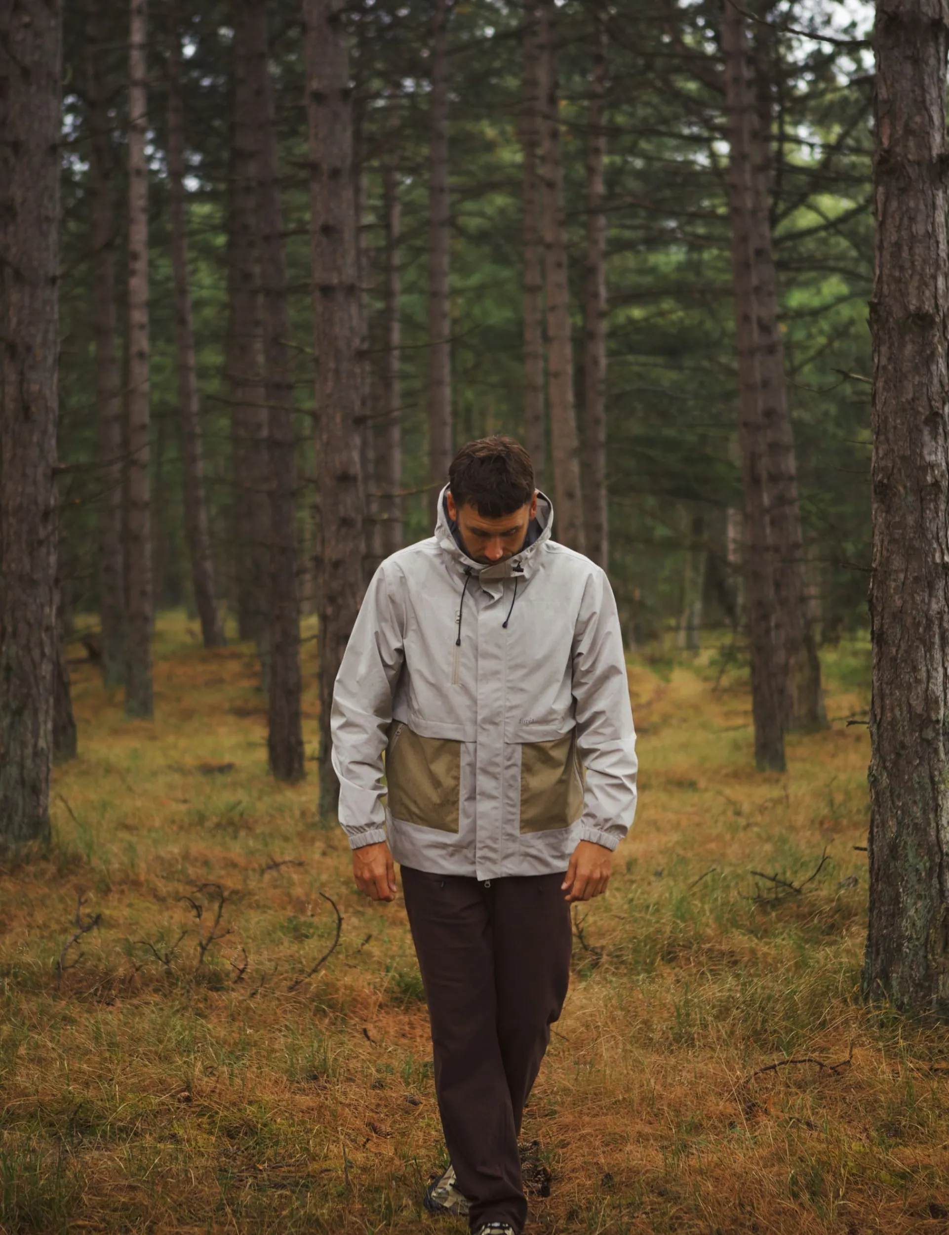 Men Forét Jackets-Blade Shell Jacket-Chalk