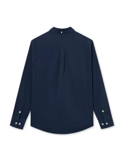 Men Forét Shirts-Bush Seersucker Shirt-Navy