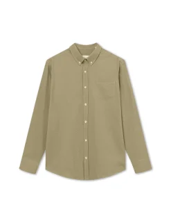 Men Forét Shirts-Bush Seersucker Shirt-Olive