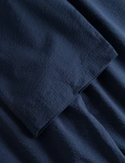 Men Forét Pants-Calm Pants-Navy Seersucker