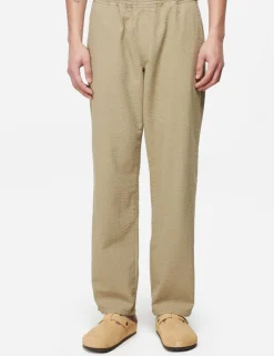 Men Forét Pants-Calm Pants-Olive Seersucker