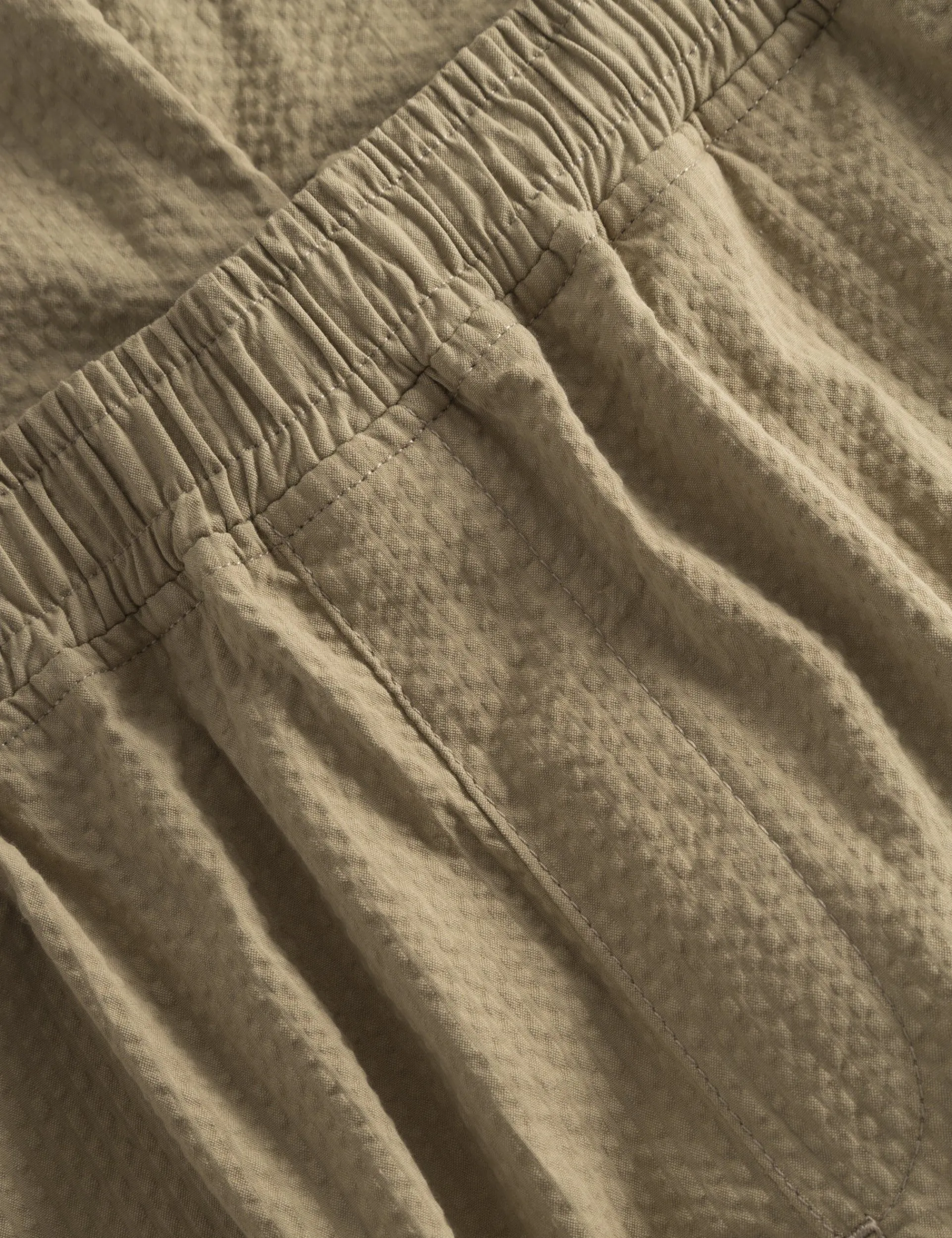 Men Forét Pants-Calm Pants-Olive Seersucker