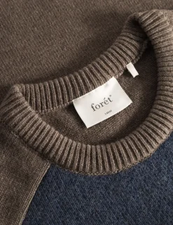 Men Forét Sweatshirts-Camp Jacquard Knit-Khaki