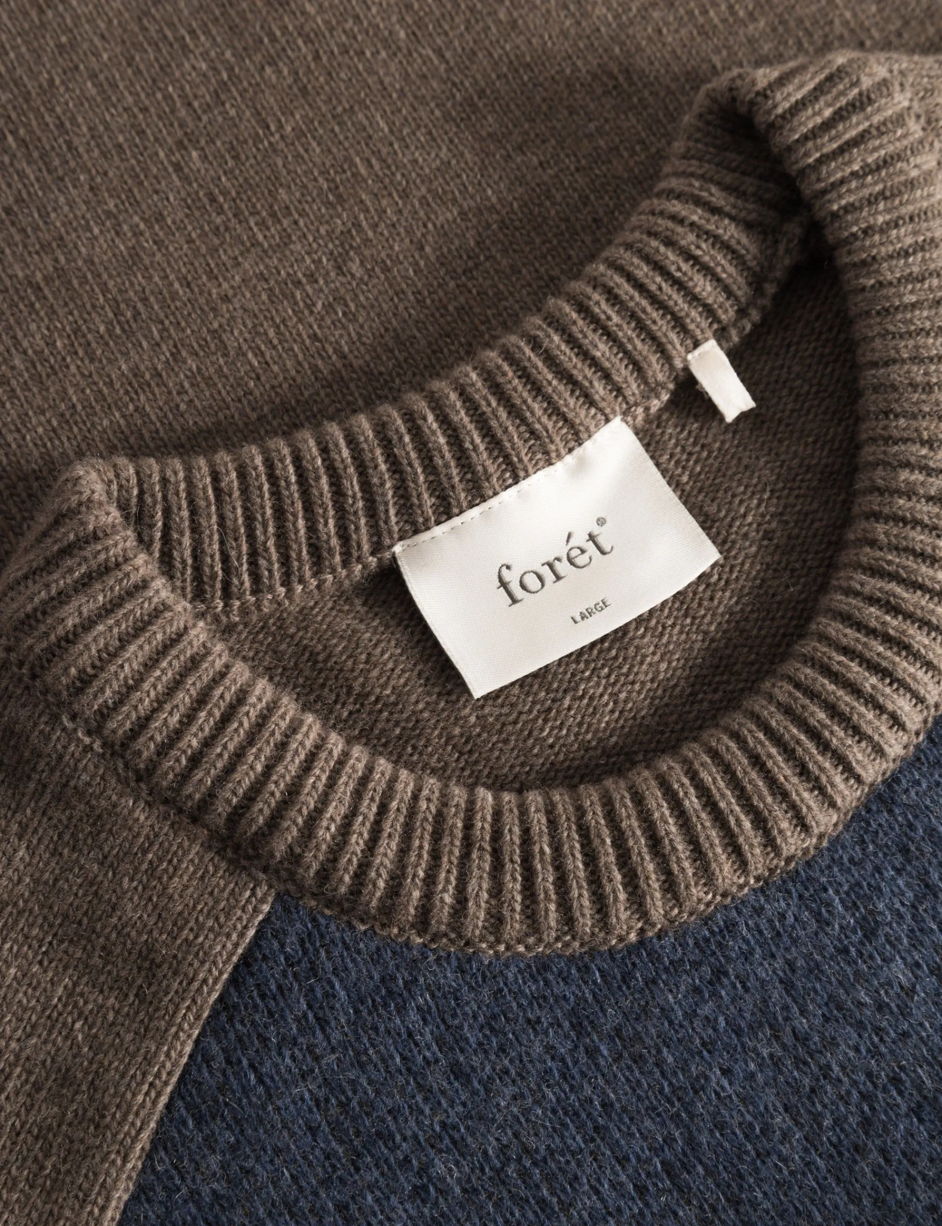 Men Forét Sweatshirts-Camp Jacquard Knit-Khaki