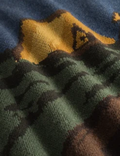 Men Forét Knitwear-Camp Jacquard Knit-Khaki