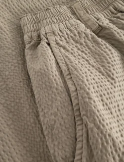 Men Forét Pants-Clay Seersucker Pants-Taupe