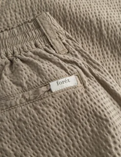 Men Forét Pants-Clay Seersucker Pants-Taupe