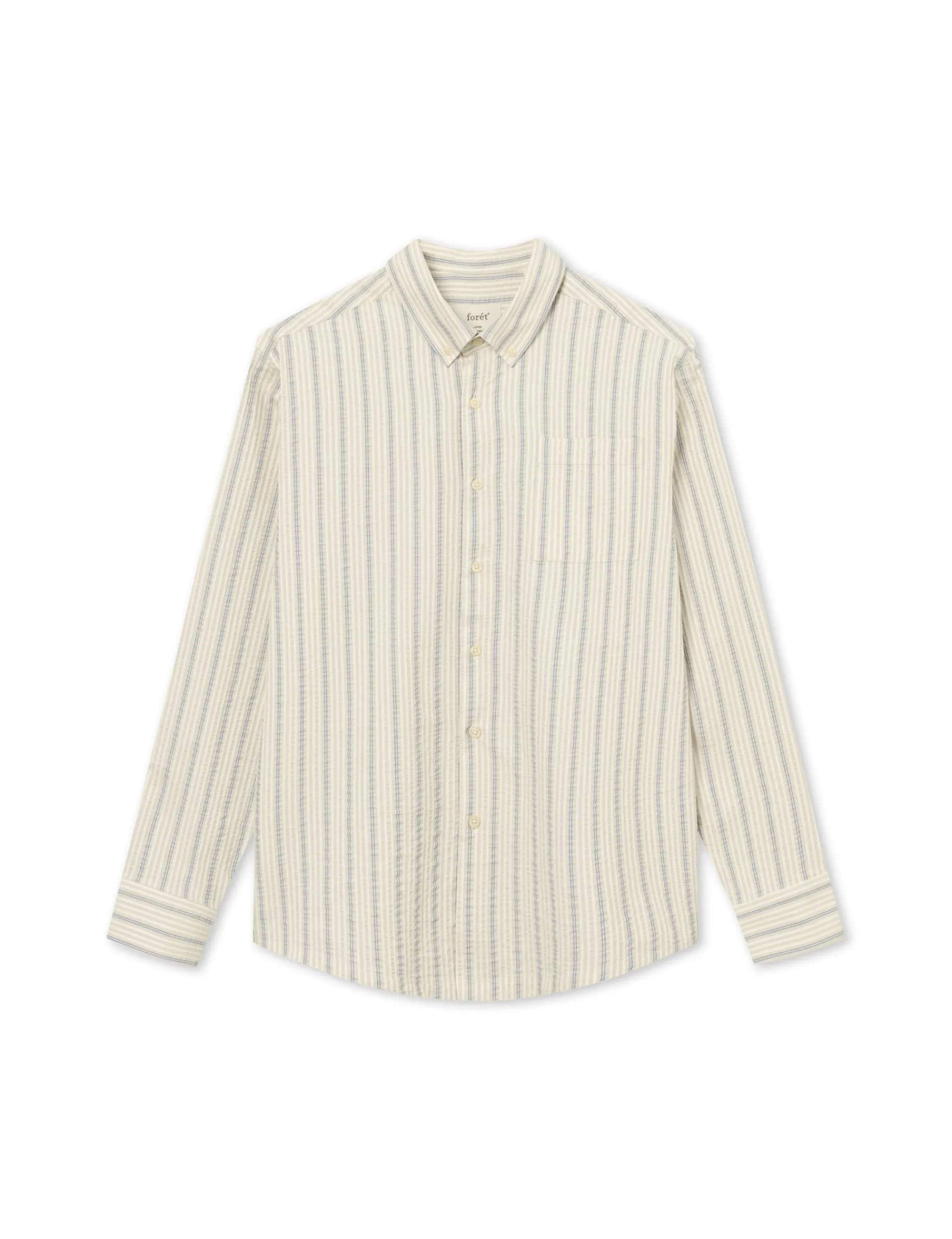 Men Forét Shirts-Crest Dove Shirt-Blue Stripe