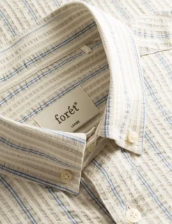 Men Forét Shirts-Crest Dove Shirt-Blue Stripe