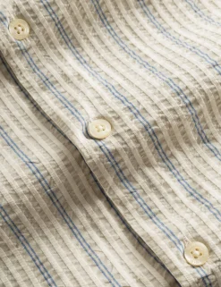 Men Forét Shirts-Crest Dove Shirt-Blue Stripe