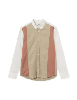 Men Forét Shirts-Dart Ripstop Shirt-Brick/Khaki/Cloud