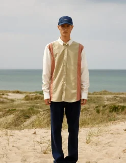 Men Forét Shirts-Dart Ripstop Shirt-Brick/Khaki/Cloud