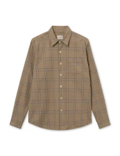 Men Forét Shirts-Fable Check Shirt-Khaki Check