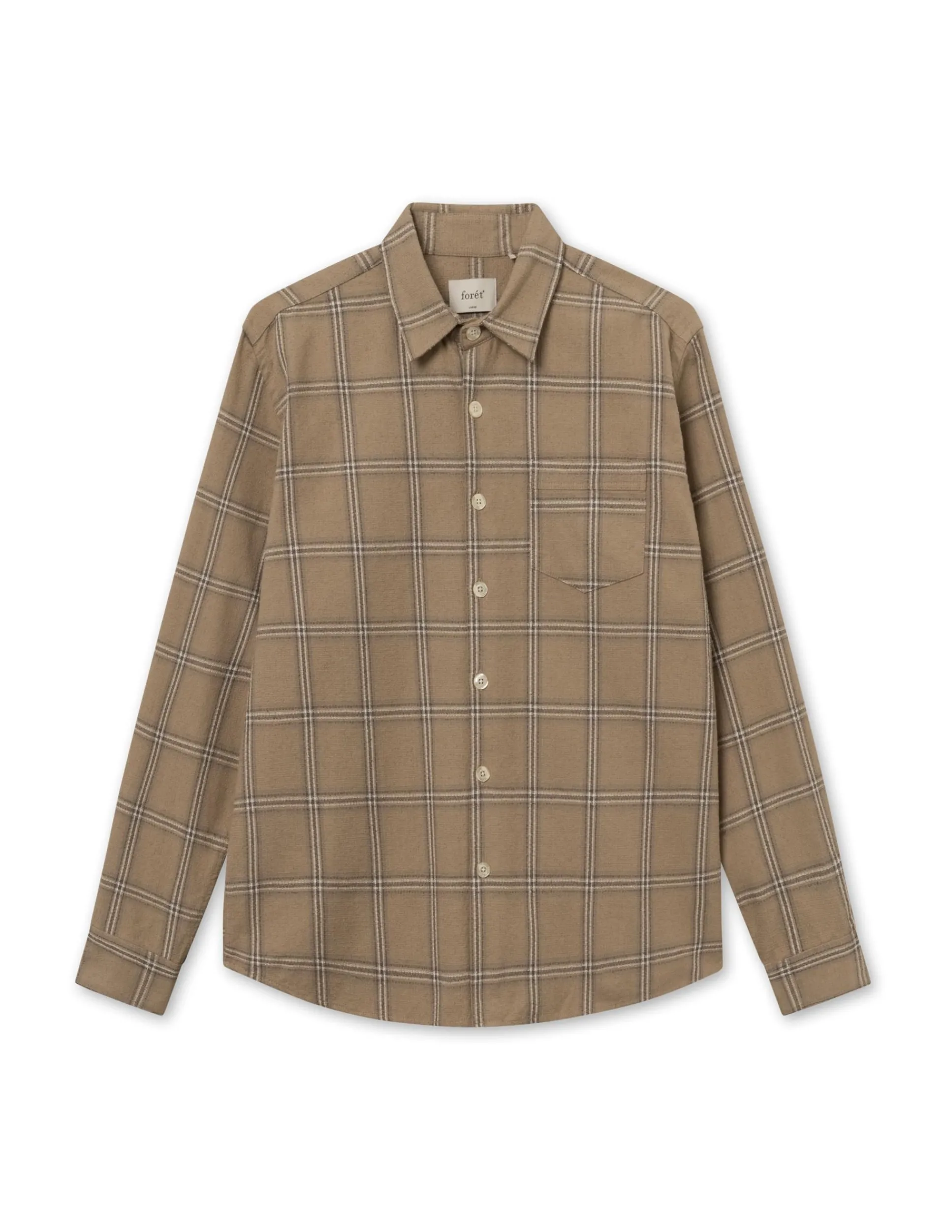 Men Forét Shirts-Fable Check Shirt-Khaki Check