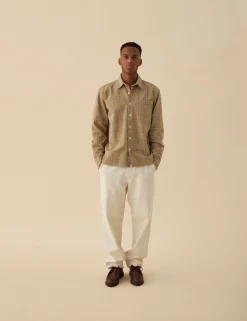 Men Forét Shirts-Fable Check Shirt-Khaki Check