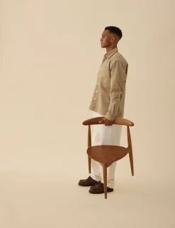 Men Forét Shirts-Fable Check Shirt-Khaki Check
